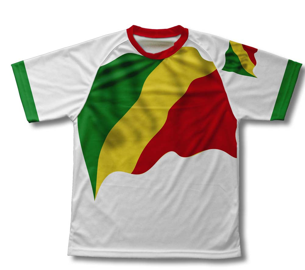 Congo Republic Flag Technical T-Shirt for Men and Women