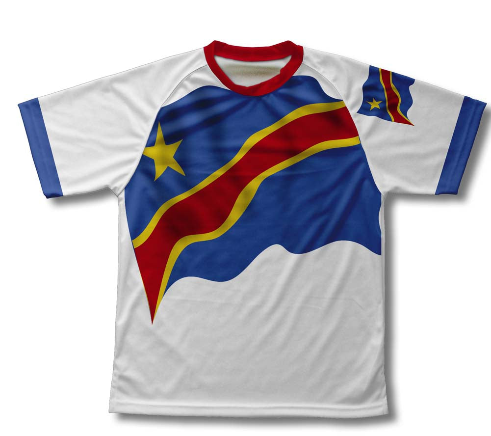 Congo Flag Technical T-Shirt for Men and Women
