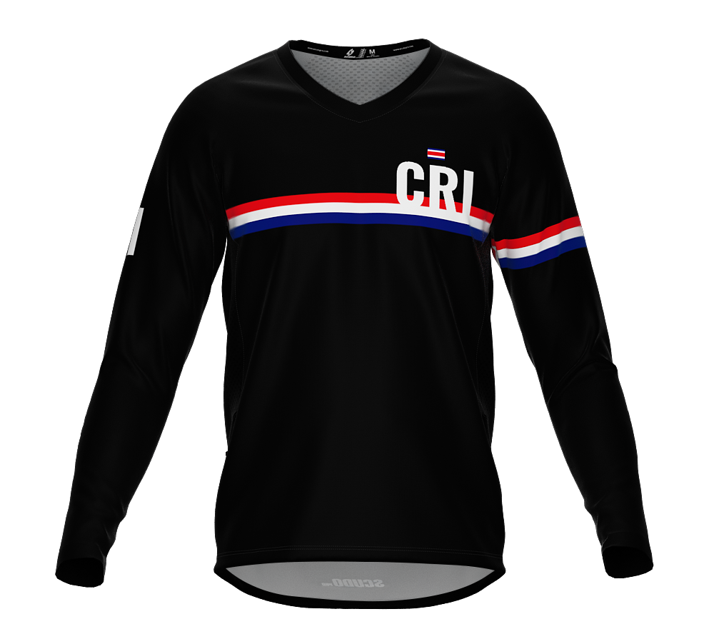 MTB BMX Cycling Jersey Long Sleeve Code Costa Rica Black for Men and Women