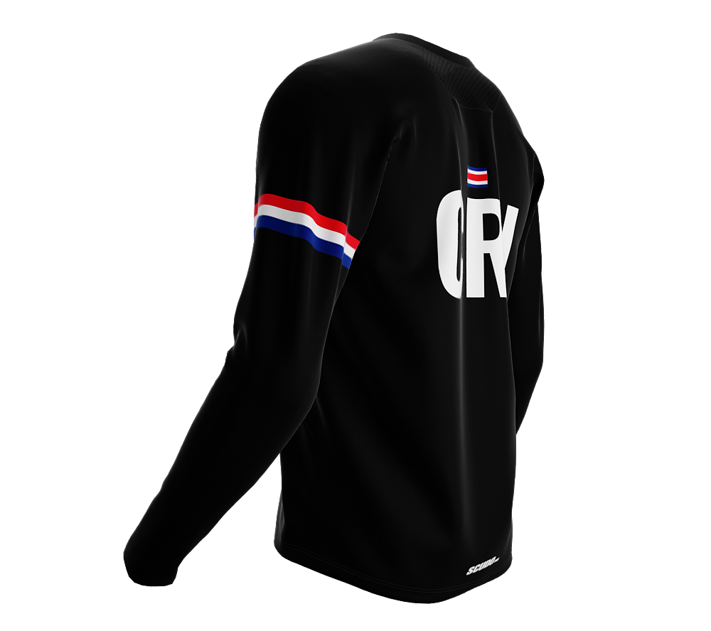 MTB BMX Cycling Jersey Long Sleeve Code Costa Rica Black for Men and Women