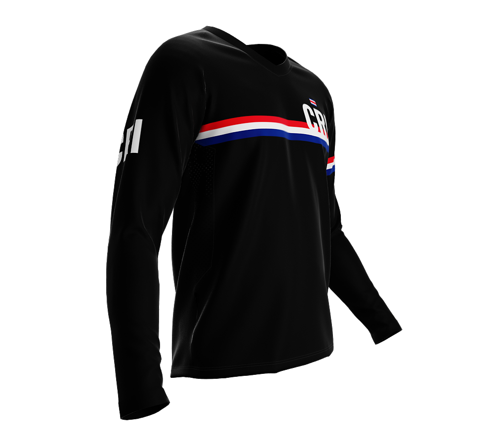 MTB BMX Cycling Jersey Long Sleeve Code Costa Rica Black for Men and Women