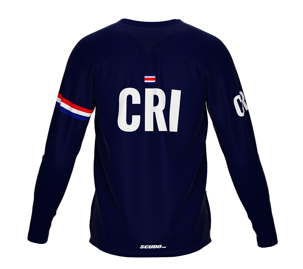 MTB BMX Cycling Jersey Long Sleeve Code Costa Rica Blue for Men and Women
