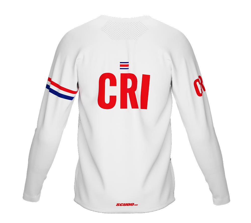 MTB BMX Cycling Jersey Long Sleeve Code Costa Rica White for Men and Women