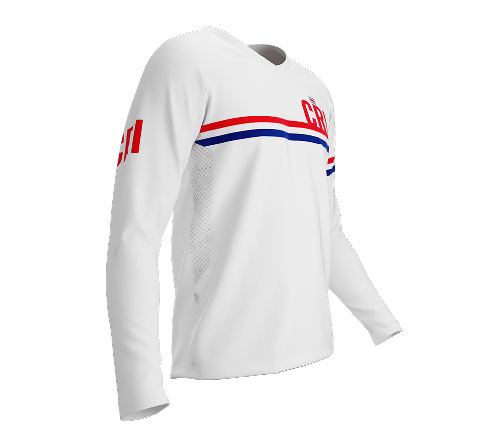 MTB BMX Cycling Jersey Long Sleeve Code Costa Rica White for Men and Women