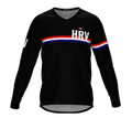 MTB BMX Cycling Jersey Long Sleeve Code Croatia Black for Men and Women
