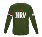 MTB BMX Cycling Jersey Long Sleeve Code Croatia Green for Men and Women