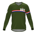 MTB BMX Cycling Jersey Long Sleeve Code Croatia Green for Men and Women