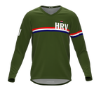 MTB BMX Cycling Jersey Long Sleeve Code Croatia Green for Men and Women