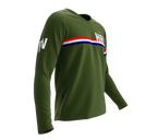 MTB BMX Cycling Jersey Long Sleeve Code Croatia Green for Men and Women