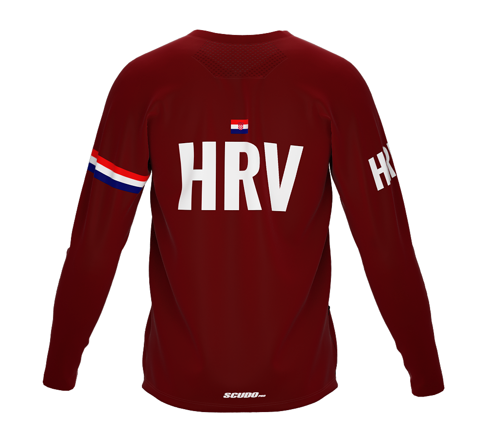 MTB BMX Cycling Jersey Long Sleeve Code Croatia Vine for Men and Women