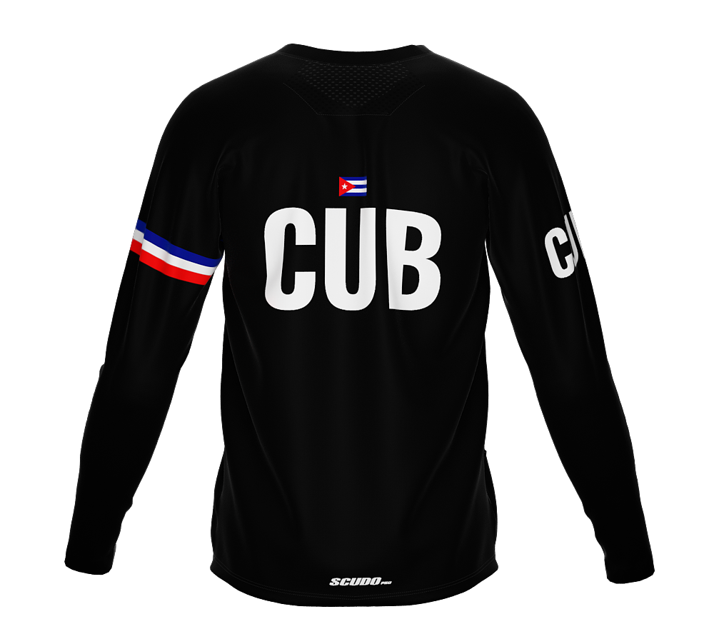 MTB BMX Cycling Jersey Long Sleeve Code Cuba Black for Men and Women