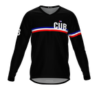 MTB BMX Cycling Jersey Long Sleeve Code Cuba Black for Men and Women