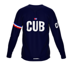 MTB BMX Cycling Jersey Long Sleeve Code Cuba Blue for Men and Women