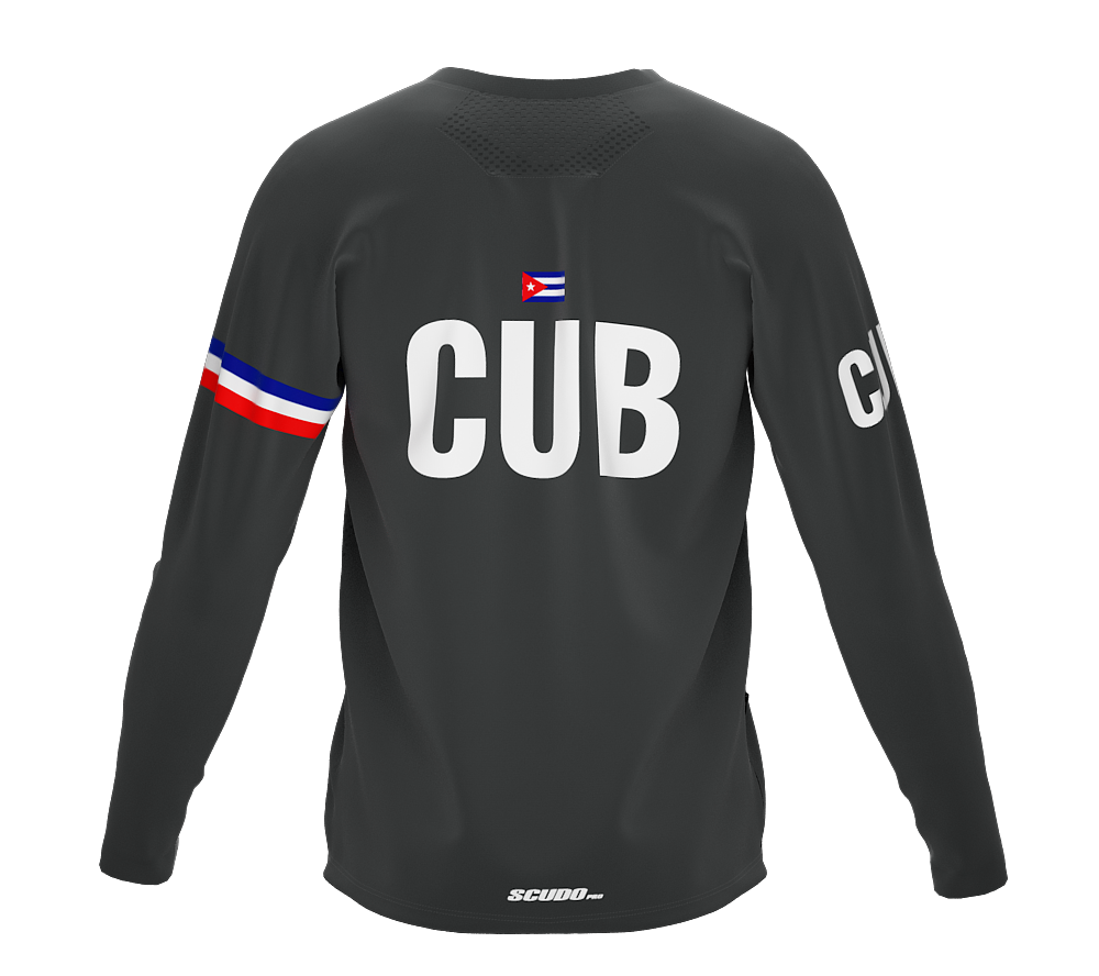MTB BMX Cycling Jersey Long Sleeve Code Cuba Gray for Men and Women
