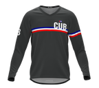 MTB BMX Cycling Jersey Long Sleeve Code Cuba Gray for Men and Women