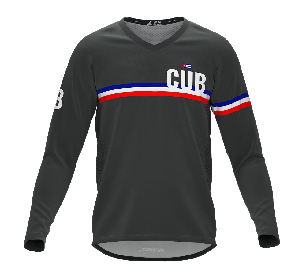 MTB BMX Cycling Jersey Long Sleeve Code Cuba Gray for Men and Women