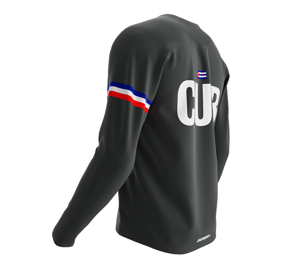 MTB BMX Cycling Jersey Long Sleeve Code Cuba Gray for Men and Women