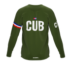 MTB BMX Cycling Jersey Long Sleeve Code Cuba Green for Men and Women