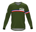 MTB BMX Cycling Jersey Long Sleeve Code Cuba Green for Men and Women