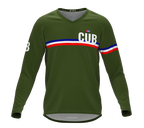 MTB BMX Cycling Jersey Long Sleeve Code Cuba Green for Men and Women