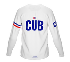 MTB BMX Cycling Jersey Long Sleeve Code Cuba White for Men and Women