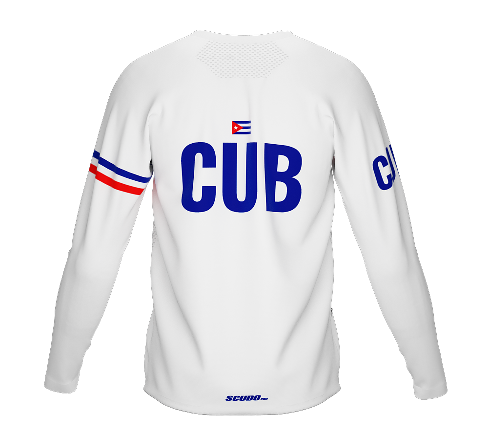 MTB BMX Cycling Jersey Long Sleeve Code Cuba White for Men and Women