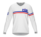 MTB BMX Cycling Jersey Long Sleeve Code Cuba White for Men and Women