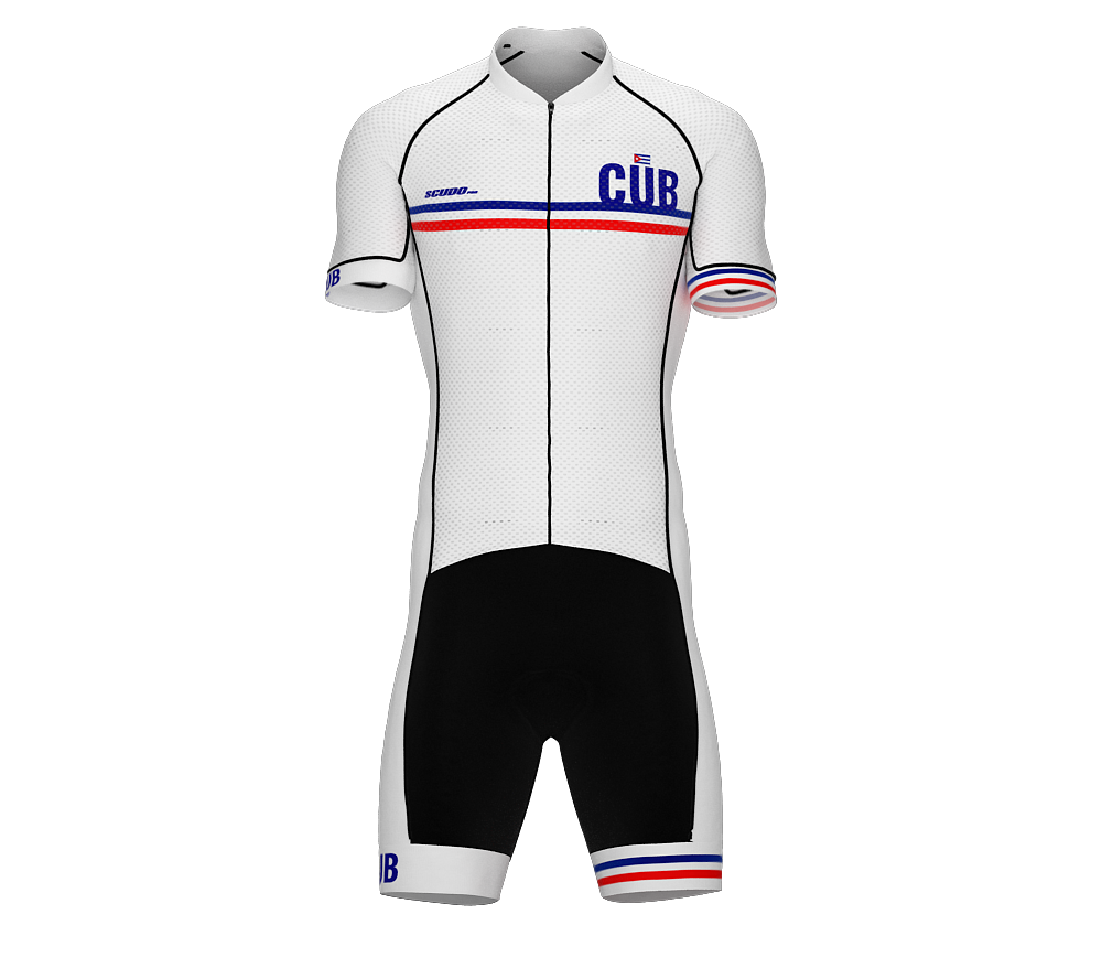 Cuba White Code Cycling Speedsuit for Men