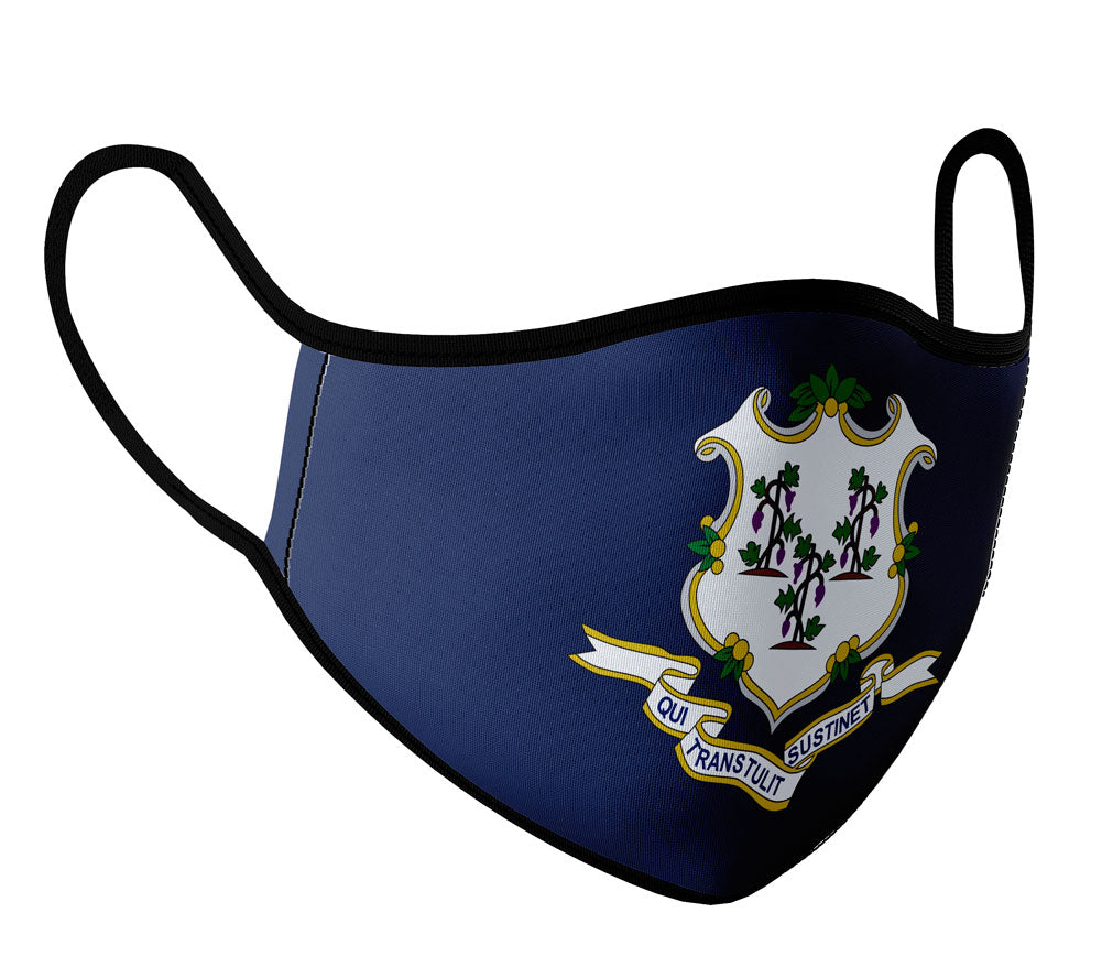 Connecticut - Face Mask with fluid and moisture resistant fabric. Reusable and Washable