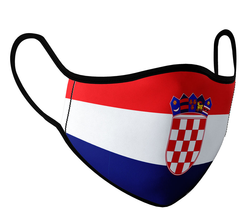 Croatia - Face Mask with fluid and moisture resistant fabric. Reusable and Washable