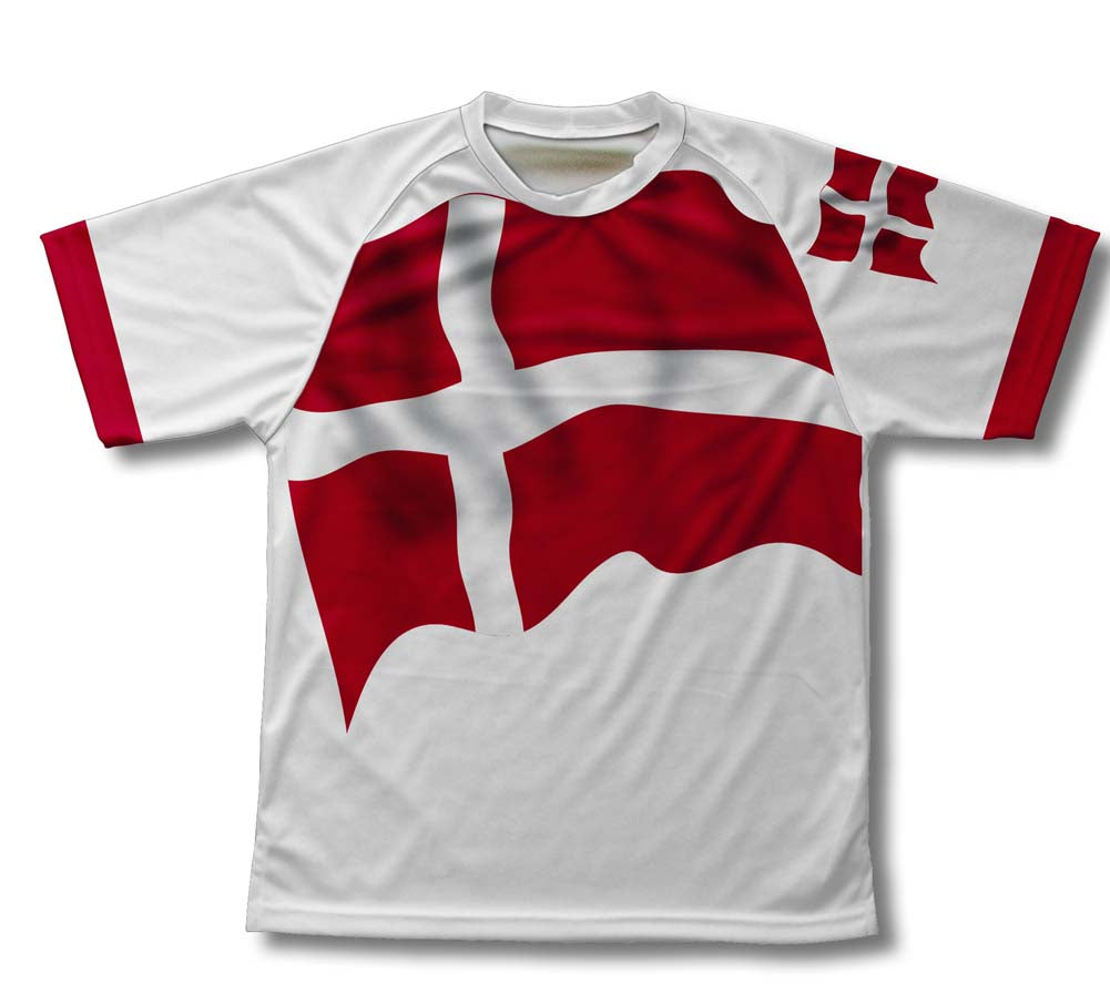 Denmark Flag Technical T-Shirt for Men and Women
