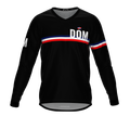 MTB BMX Cycling Jersey Long Sleeve Code Dominican Republic Black for Men and Women