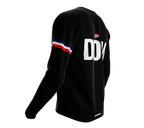 MTB BMX Cycling Jersey Long Sleeve Code Dominican Republic Black for Men and Women