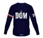 MTB BMX Cycling Jersey Long Sleeve Code Dominican Republic Blue for Men and Women
