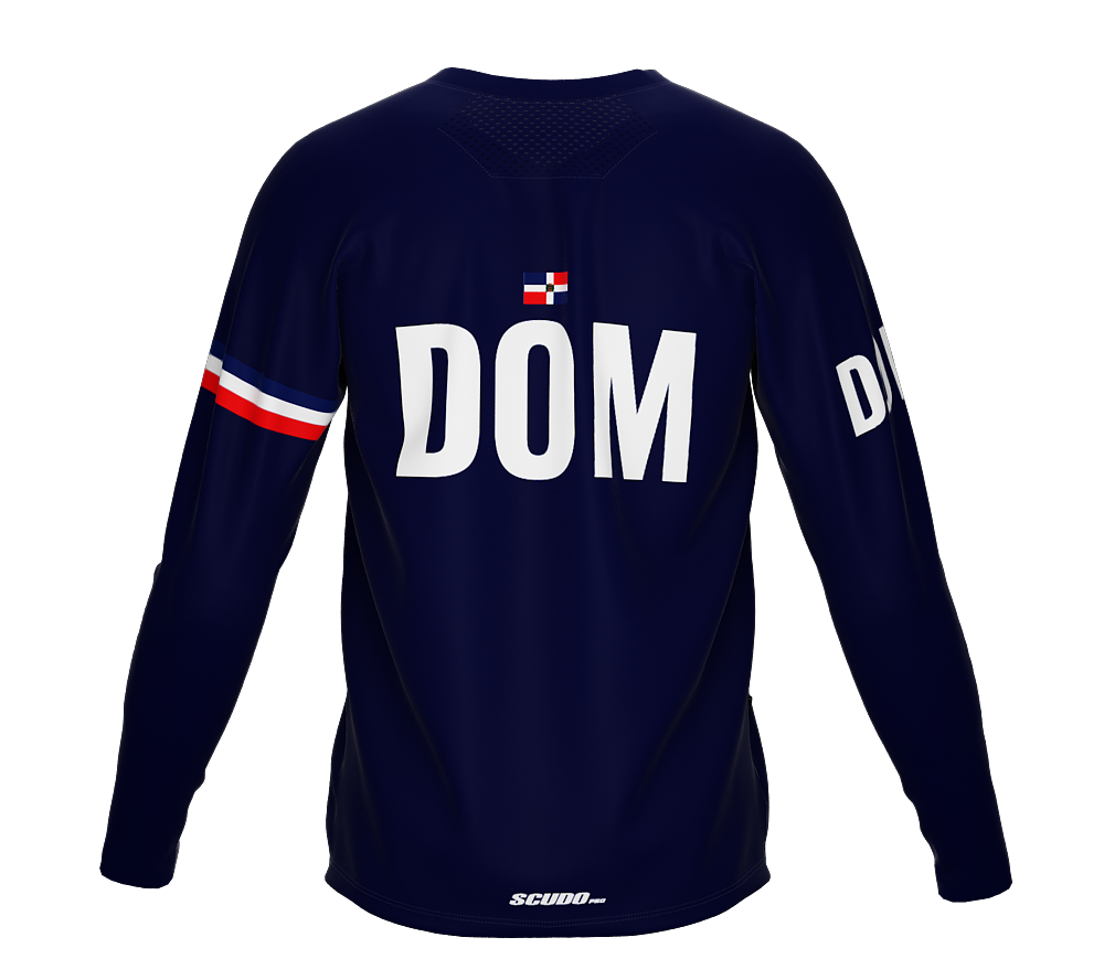 MTB BMX Cycling Jersey Long Sleeve Code Dominican Republic Blue for Men and Women