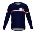 MTB BMX Cycling Jersey Long Sleeve Code Dominican Republic Blue for Men and Women