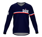 MTB BMX Cycling Jersey Long Sleeve Code Dominican Republic Blue for Men and Women
