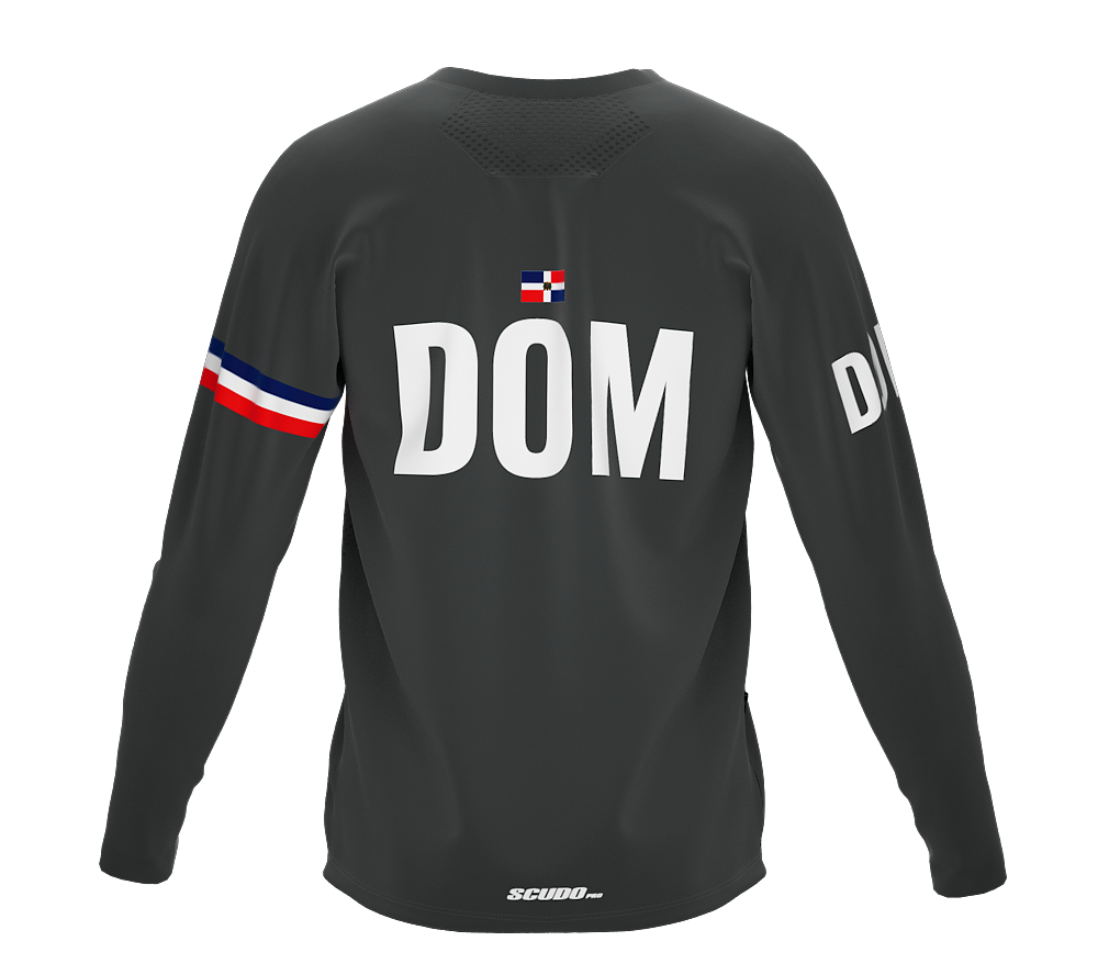 MTB BMX Cycling Jersey Long Sleeve Code Dominican Republic Gray for Men and Women