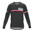 MTB BMX Cycling Jersey Long Sleeve Code Dominican Republic Gray for Men and Women