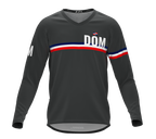 MTB BMX Cycling Jersey Long Sleeve Code Dominican Republic Gray for Men and Women
