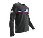 MTB BMX Cycling Jersey Long Sleeve Code Dominican Republic Gray for Men and Women