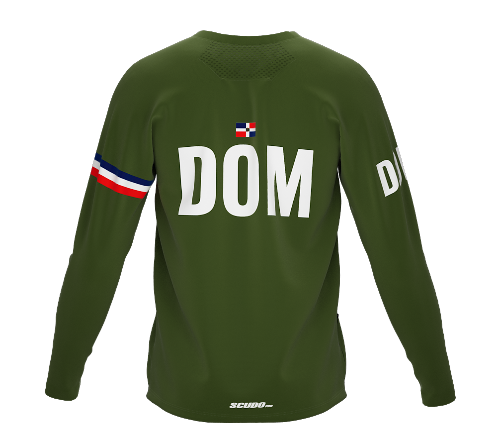 MTB BMX Cycling Jersey Long Sleeve Code Dominican Republic Green for Men and Women