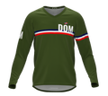 MTB BMX Cycling Jersey Long Sleeve Code Dominican Republic Green for Men and Women