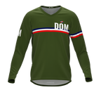 MTB BMX Cycling Jersey Long Sleeve Code Dominican Republic Green for Men and Women