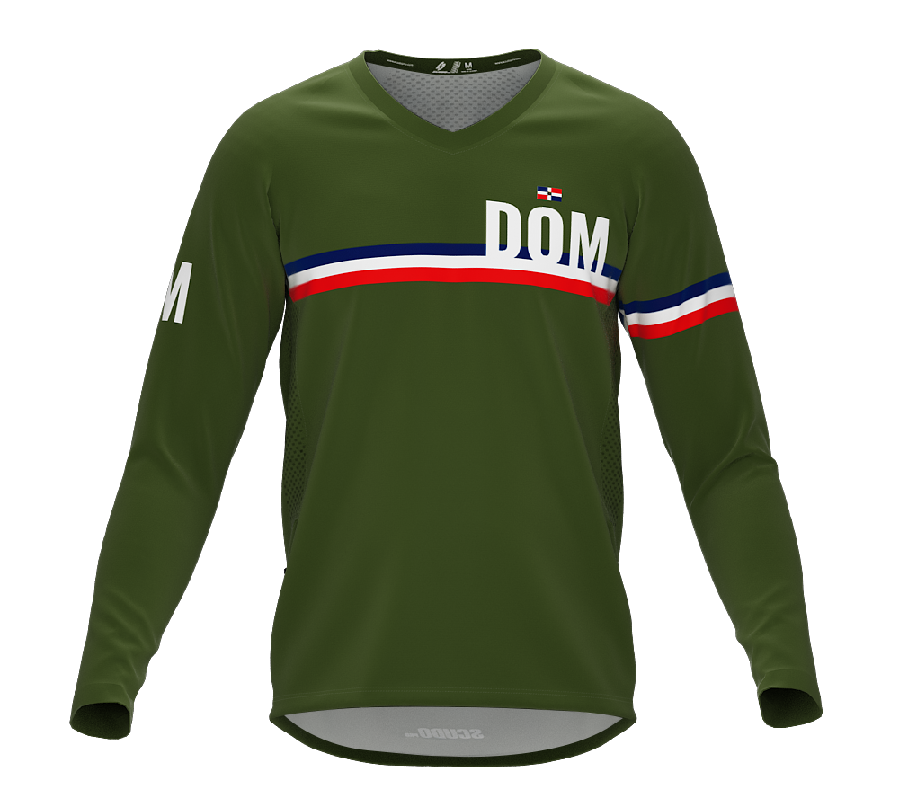 MTB BMX Cycling Jersey Long Sleeve Code Dominican Republic Green for Men and Women