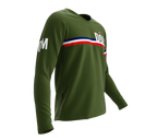MTB BMX Cycling Jersey Long Sleeve Code Dominican Republic Green for Men and Women