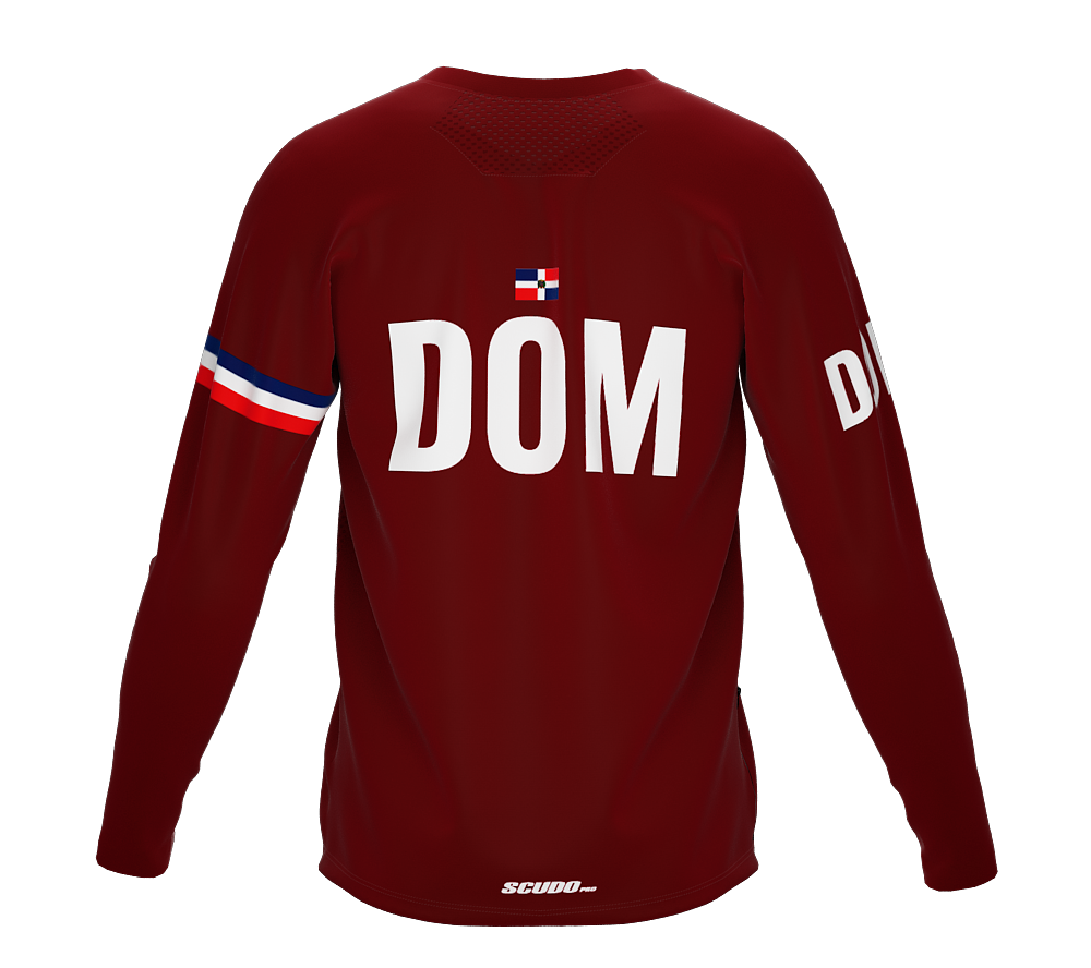 MTB BMX Cycling Jersey Long Sleeve Code Dominican Republic Vine for Men and Women