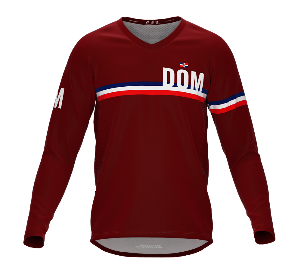 MTB BMX Cycling Jersey Long Sleeve Code Dominican Republic Vine for Men and Women