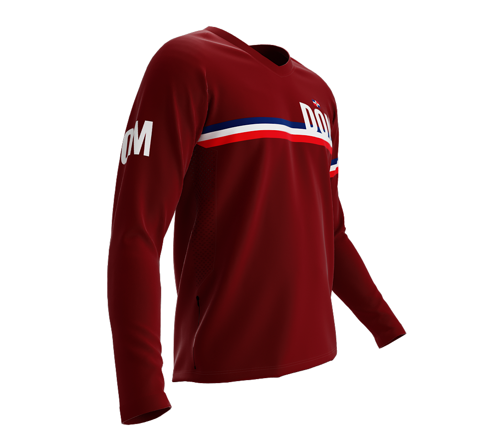 MTB BMX Cycling Jersey Long Sleeve Code Dominican Republic Vine for Men and Women