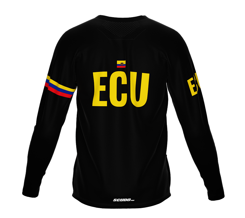 MTB BMX Cycling Jersey Long Sleeve Code Ecuador Black for Men and Women